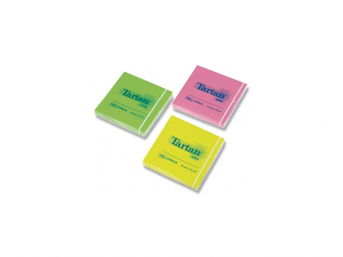 Notes Tartan Neon, 100 file, 76x76 mm