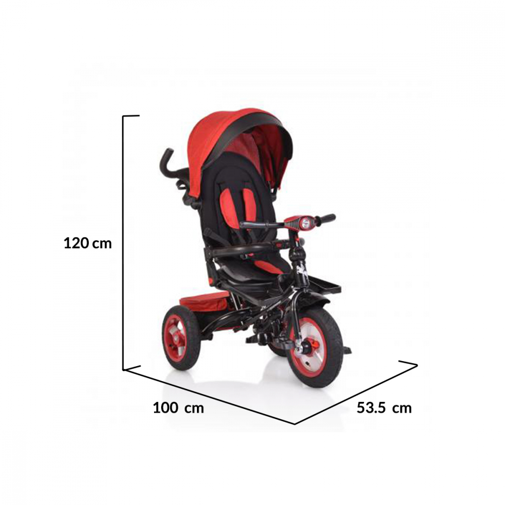 Tricicleta Byox Jockey Red cu Sezut Rotivativ - imagine 2