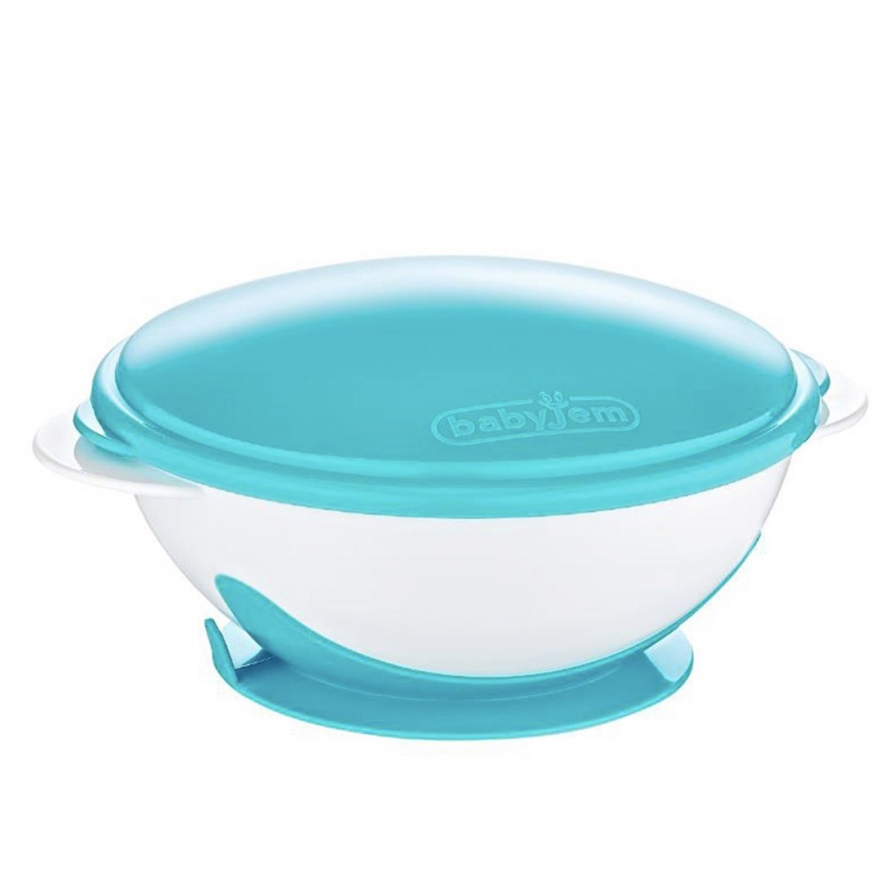Castron BabyJem Blue cu ventuza și capac - imagine 2