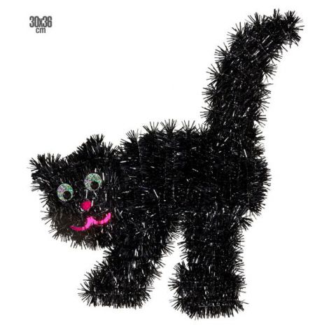 Decor Pisică Neagră Widmann, 30x36 cm, Sclipici