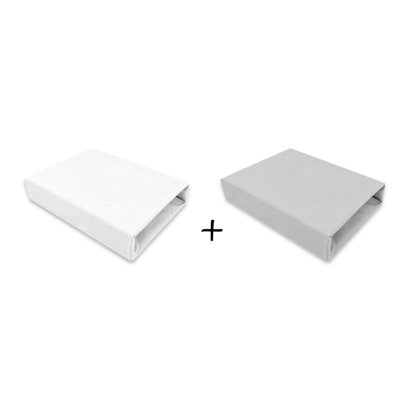 Set 2 Cearceafuri Patut Bumbac Qmini White/Grey