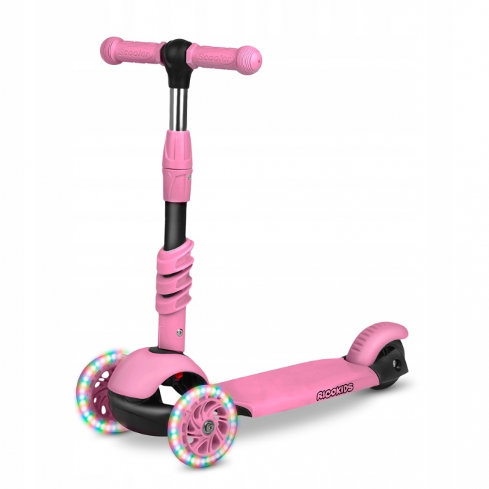 Trotineta 4 in 1 Ricokids Todi Roz cu Maner Parental