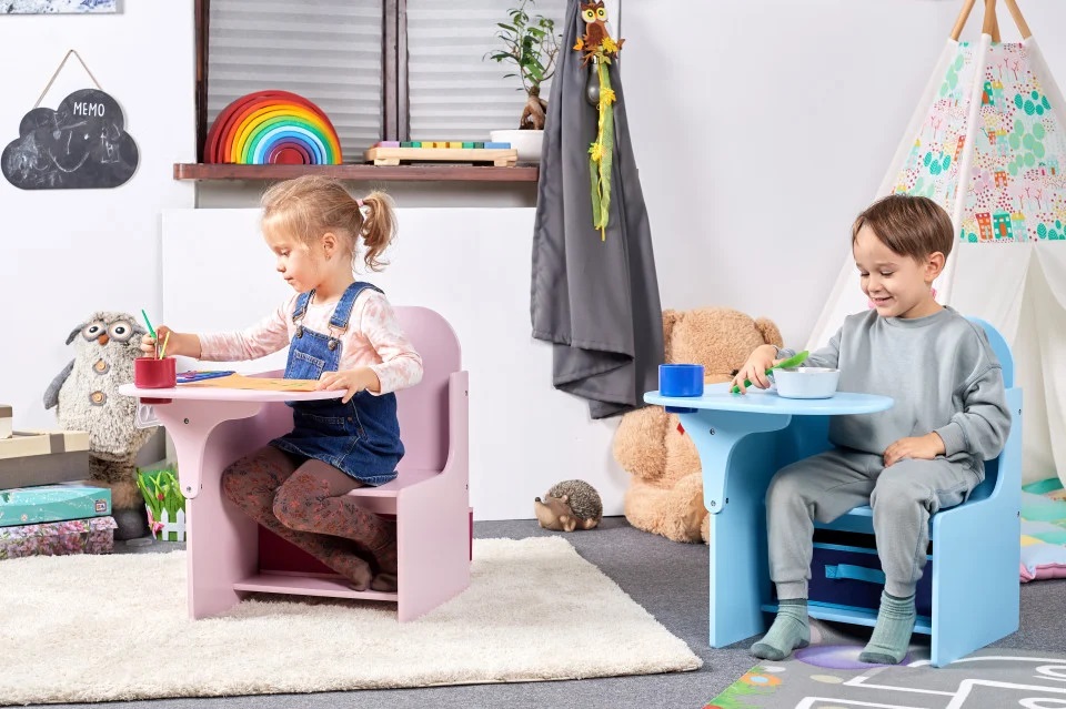 Suporto Set Masuta 3-in-1 din Lemn pentru Copii - imagine 4