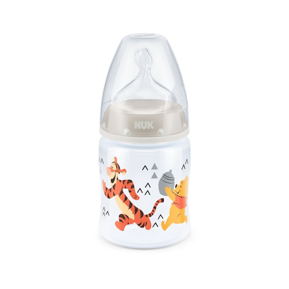 Biberon NUK Disney 150ml, 0-6 luni, Silicon, Gri