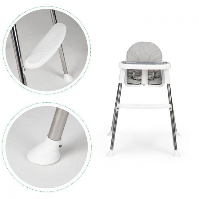 Scaun de masa 2 in 1 Ecotoys Alb, Reglabil - imagine 3