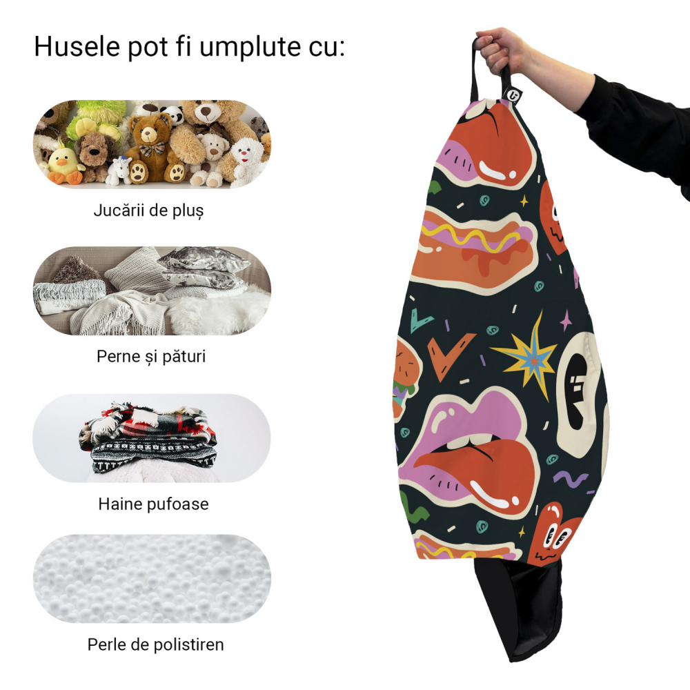 Husa Fotoliu Puf Para XL, Updeco, Fără Umplutură