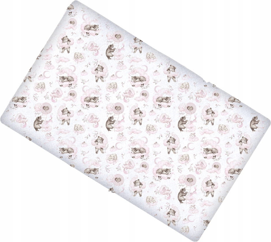 Cearceaf BabyMam Pink Bears, Bumbac 100% - imagine 2