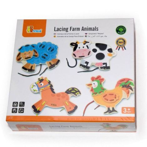 Viga Joc Sireturi Animale Fermă - 3 Ani+ - imagine 2