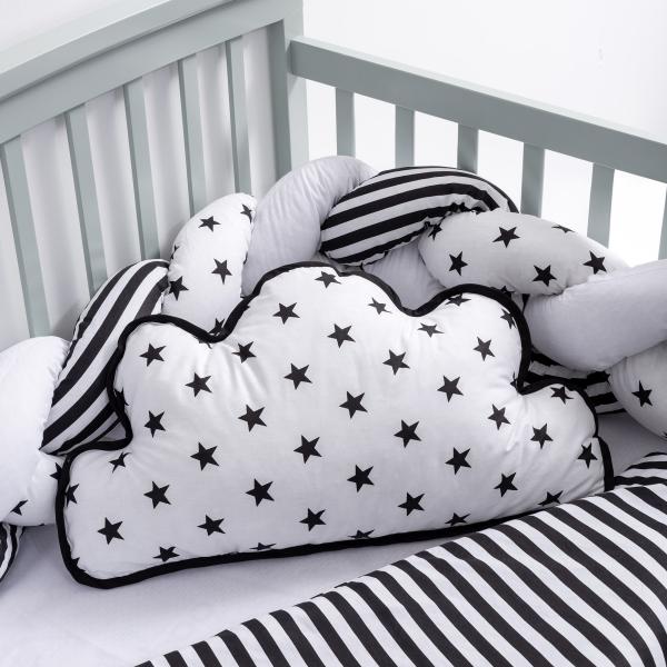 Lenjerie Patut 6 Piese Mykids Gri-Alb, 120x60 cm - imagine 4