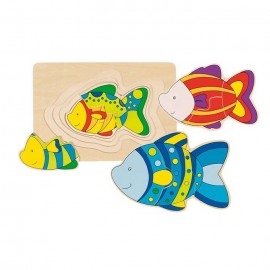 Puzzle Stratificat Goki Pestișori Colorați