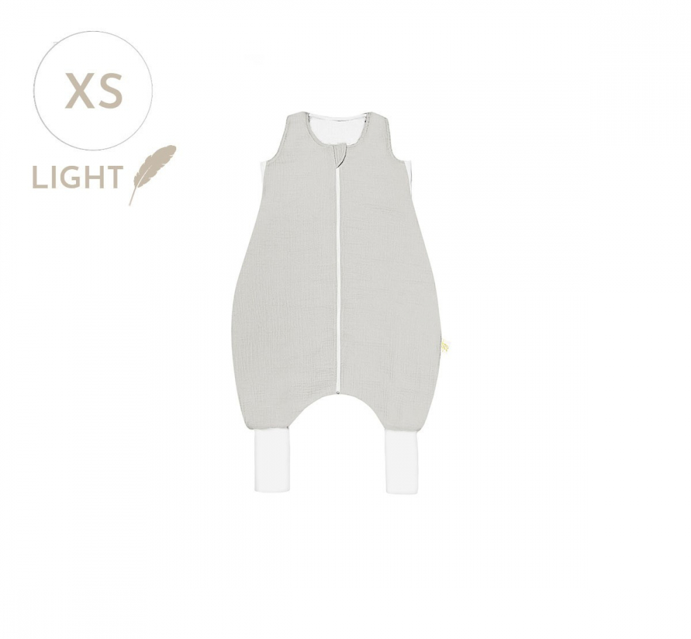 Sac de Dormit Bumbac Muselină Babysteps, Gri, XS - imagine 5