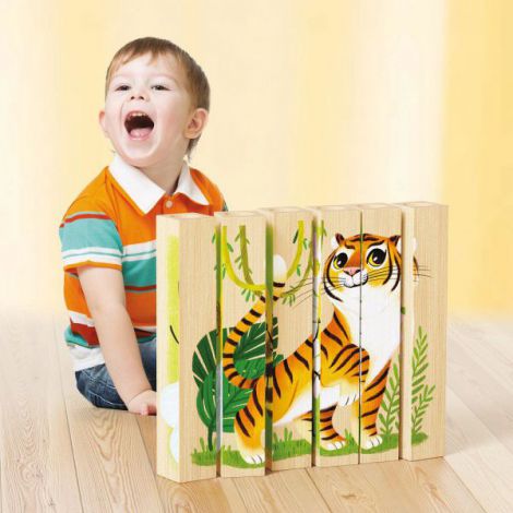 Quercetti Puzzle Animale Salbatice Bio 2+ - imagine 3