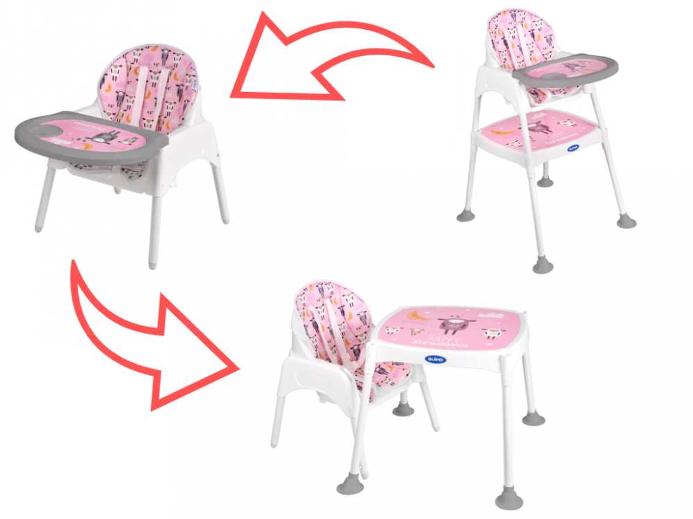 Scaun masa transformabil 3 in 1 Roz Ikonka - imagine 6