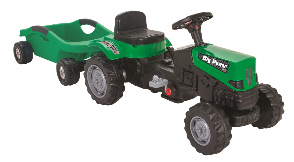 Tractor Pilsan cu Remorcă, Pedale, Volan Claxon - imagine 2