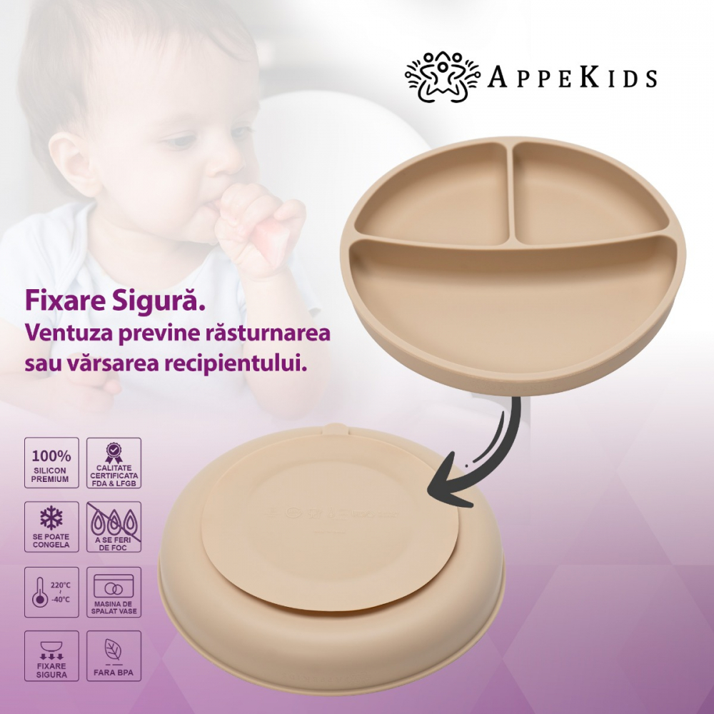 Set diversificare AppeKids Basic Bubble, Beige - imagine 3