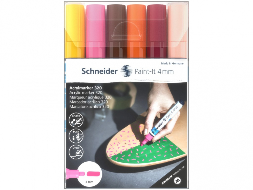 Set 6 Markeri Acrilici Schneider Paint-It 4 mm