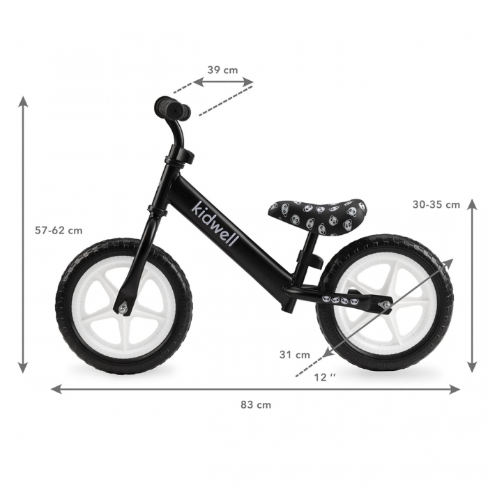 Kidwell Rebel Panda 12" | Bicicletă fără pedale 2.6kg - imagine 5
