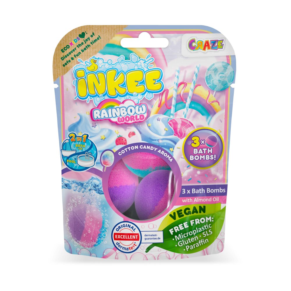 Craze Inkee Set 3 Bile Baie Curcubeu Parfumat