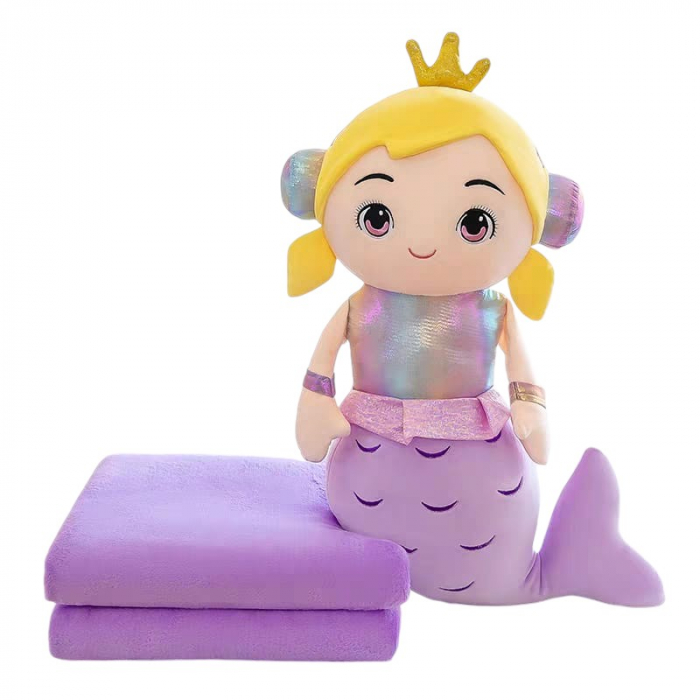 Jucărie Plus și Pernă Sirena Mov Krista 75 cm