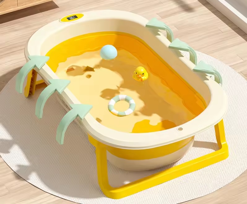 Cadita Pliabila Little Mom cu Termometru si Pernuta - imagine 3