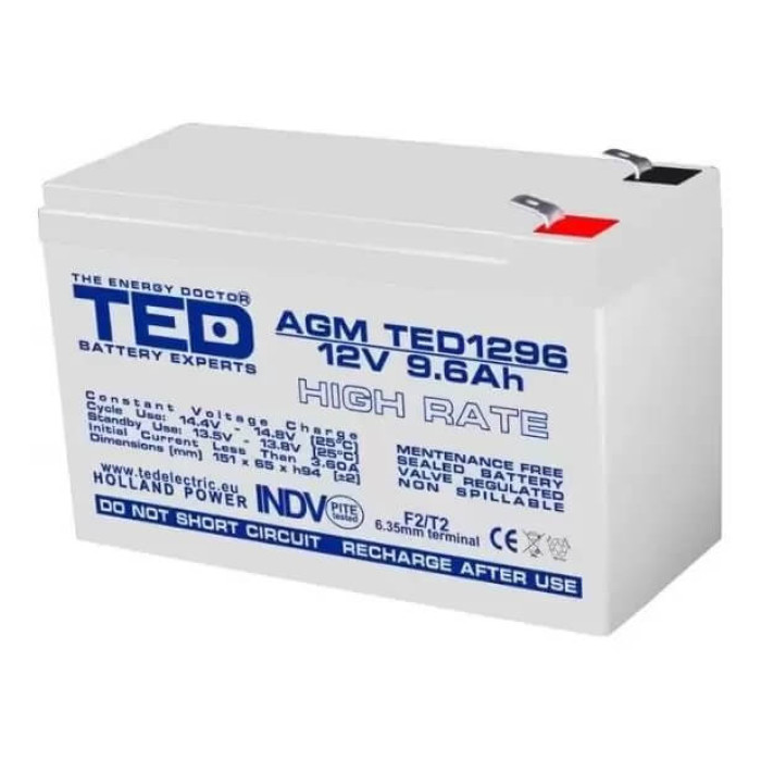 Acumulator 12V 9.6Ah AGM F2 pentru Masinute Electrice