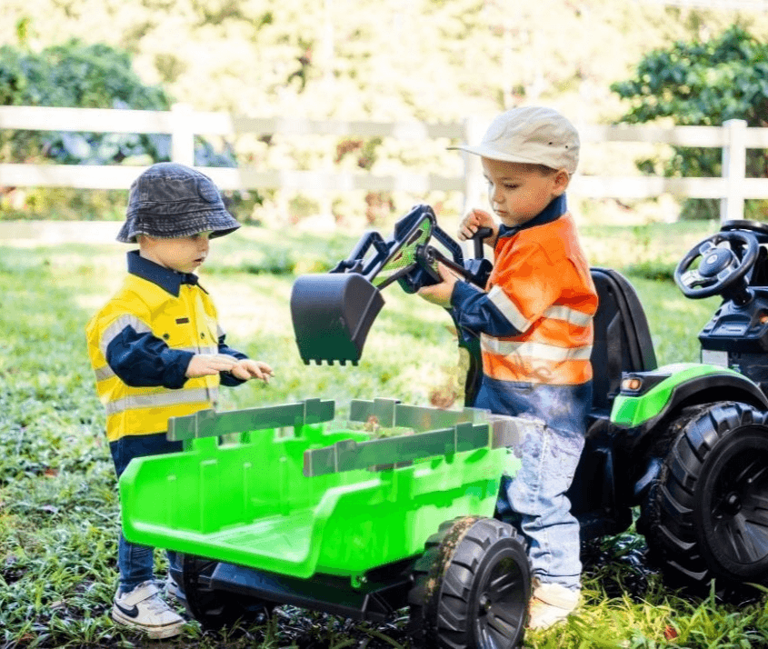 Tractor Excavator Electric 12V cu Remorcă Autokids - imagine 9