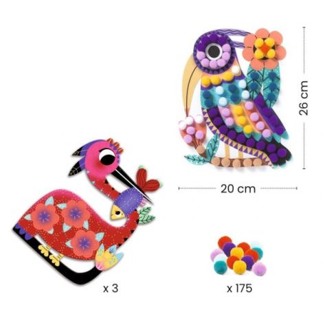 Joc creativ păsări cu bilute Djeco | Jucărie educativă - imagine 5