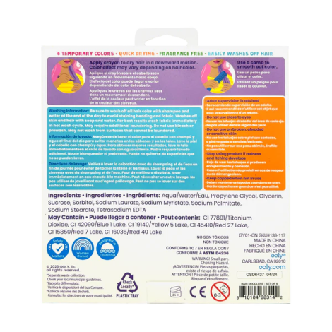 Ooly Hair Doodlers - Creioane Colorate Par 6 Culuri - imagine 2