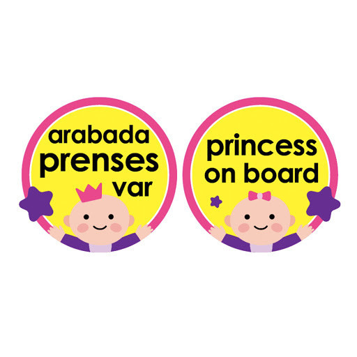 Babyjem Princess on Board Roz | Semn Siguranță Auto - imagine 2