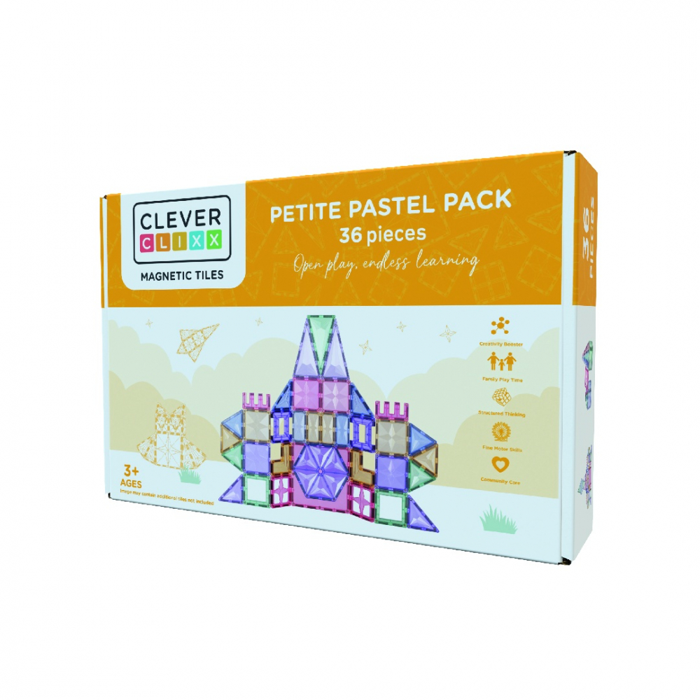 Set Magnetic Construit Cleverclixx Pastel 36 Piese