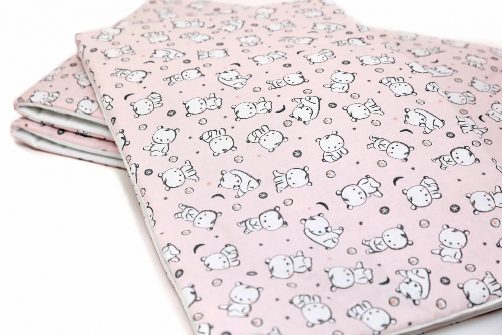 Set protecții patut Baby Bear roz 60x120 KidsDecor