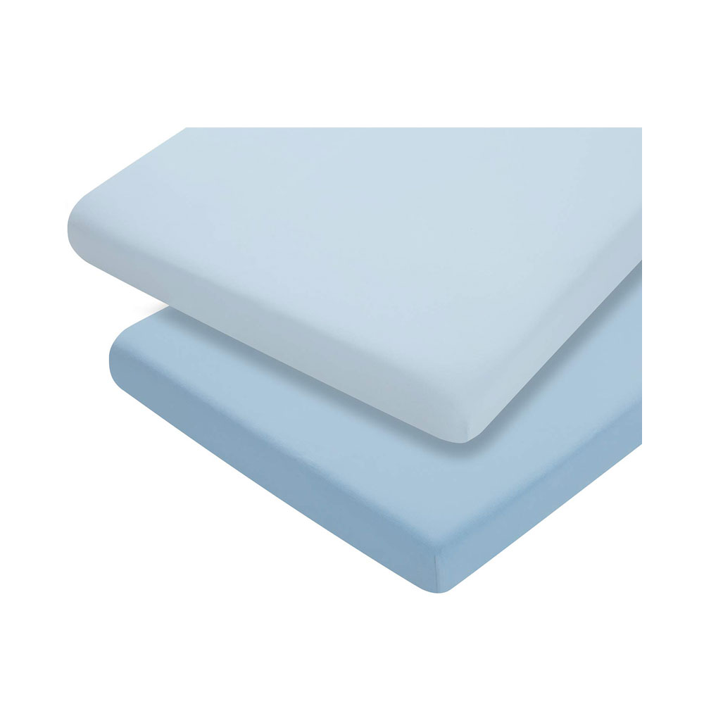 Set Cearceaf Elastic Clevamama, Bleu, 120x60 cm - imagine 2