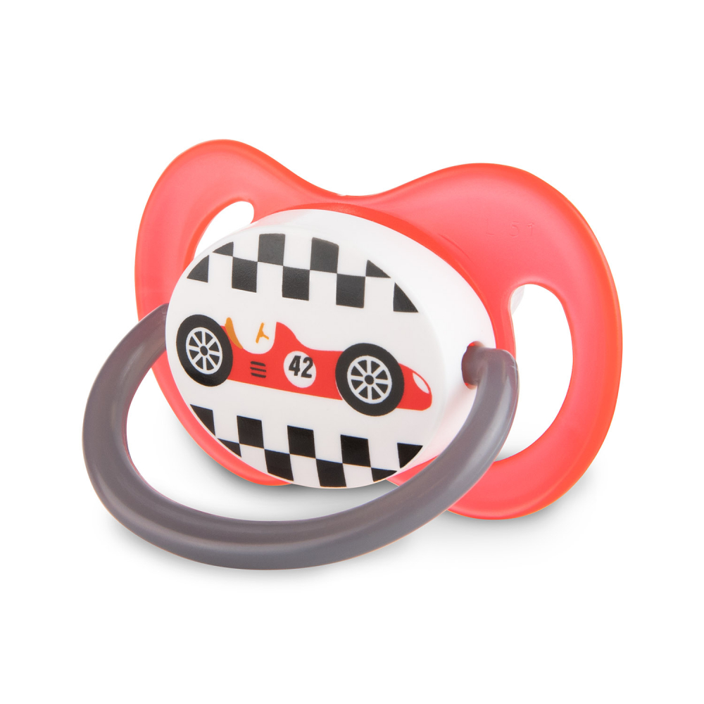 Suzeta Canpol Racing Red, Silicon Simetric, 6-18 Luni