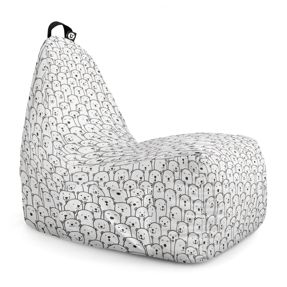 Fotoliu Puf Chill XL Alb cu Ursi | Updeco - imagine 6