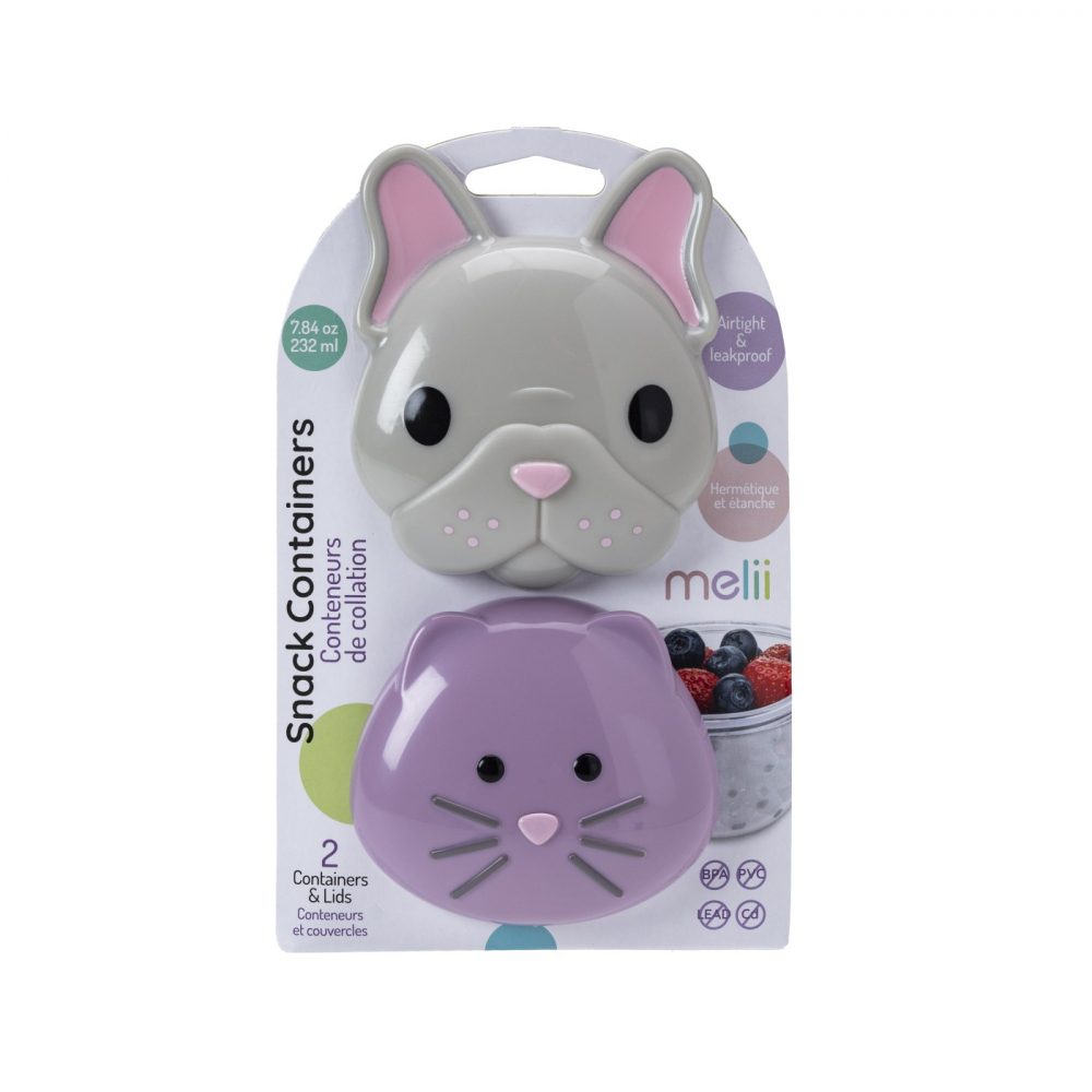 Set 2 Recipiente Hrana Bebe Melii Model Bulldog