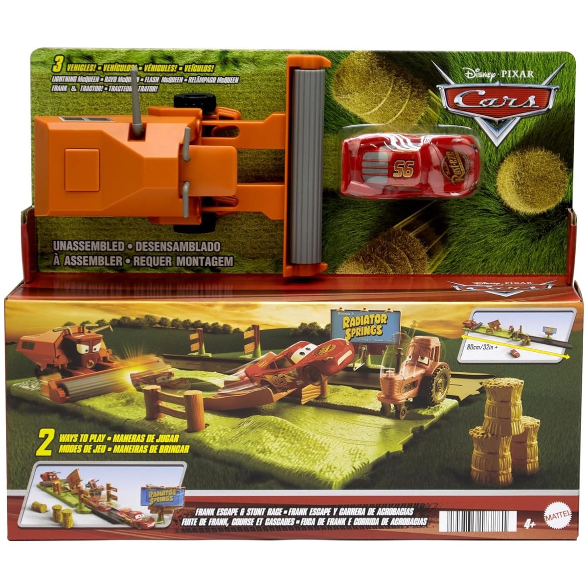 Set Pista Disney Cars cu 3 Masinute, Frank Escape HRX48