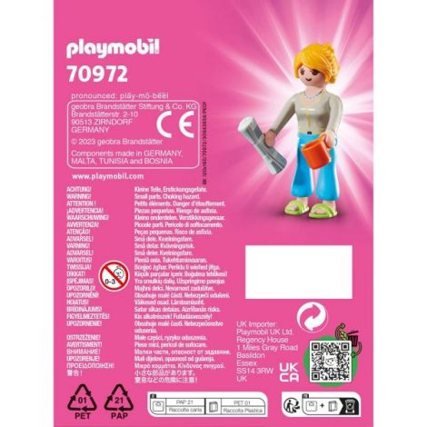 Playmobil Figurină Femeie cu Ziar și Cafea - Joc Creativ - imagine 2
