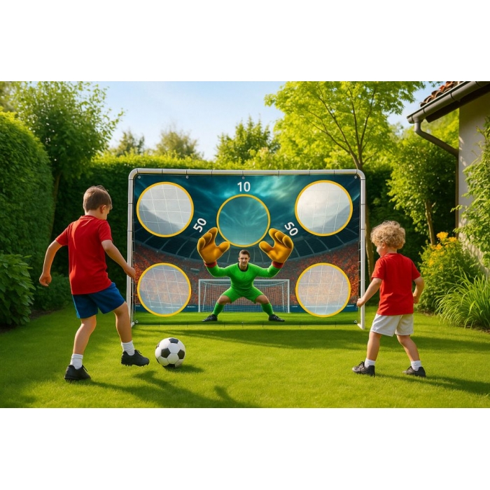 Poarta Ecotoys 180x122 cm cu covoras antrenament - imagine 7