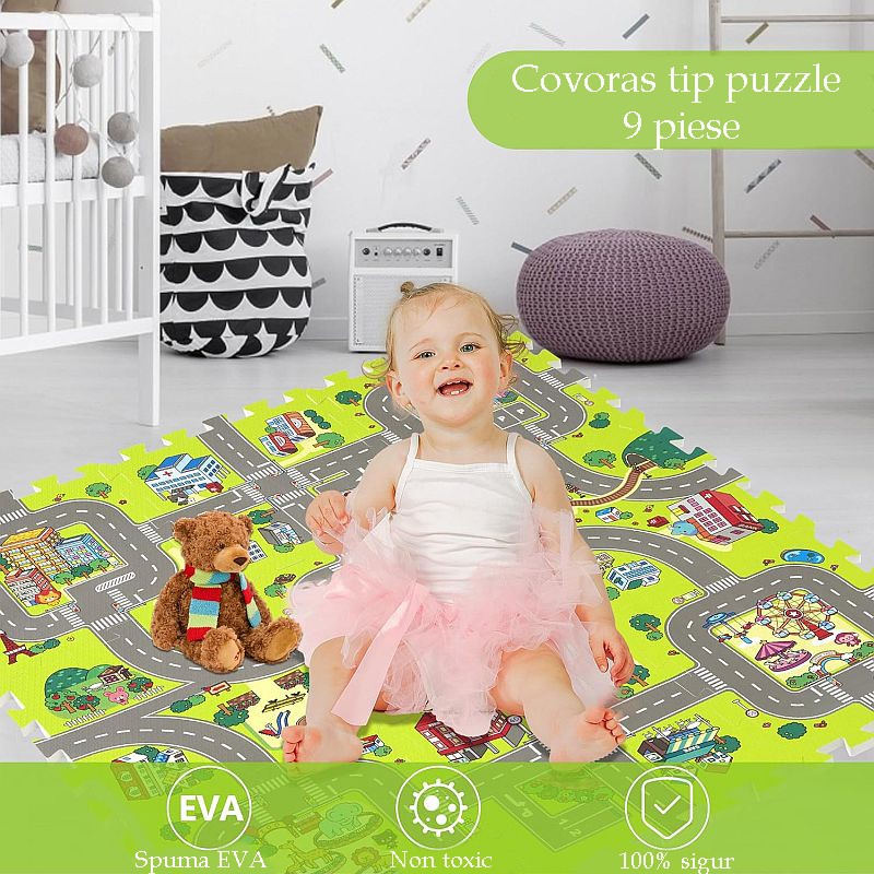 Covoras Pista Procart 9 Piese Puzzle Eva - imagine 2