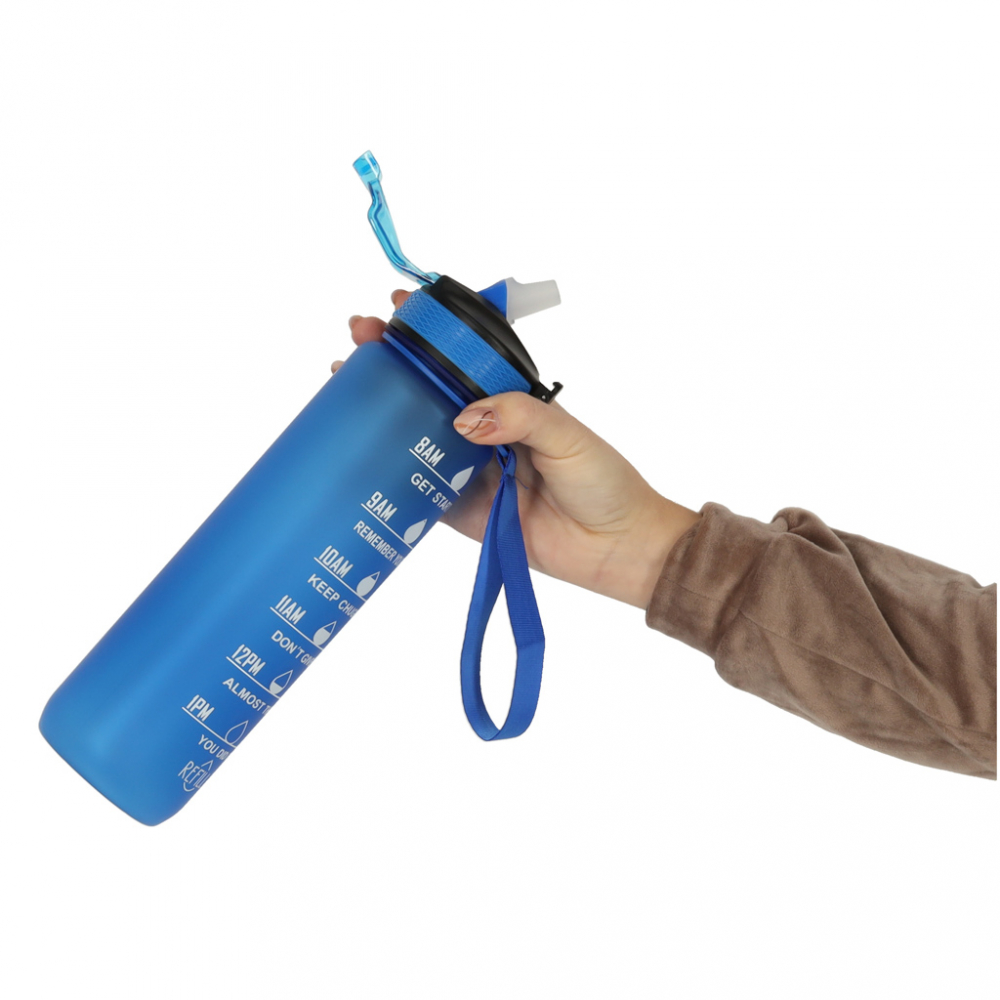Sticla apa gradata Ikonka Blue, 1L | Sport & Hidratare - imagine 2