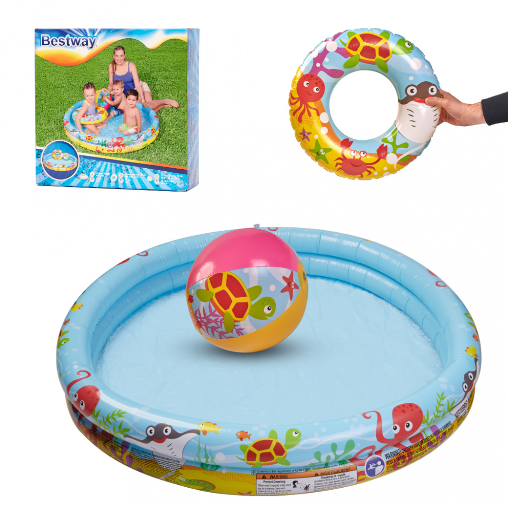 Set Piscina Bestway Marine Life 122 cm