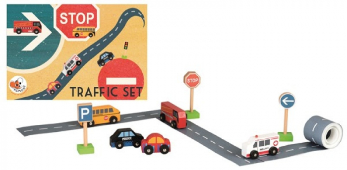 Joc Trafic Egmont Toys – Set Educativ din Lemn