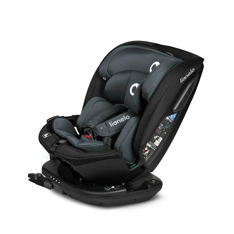 Scaun Auto Lionelo Bastiaan RWF i-Size, Rotire 360°, Gri - imagine 4