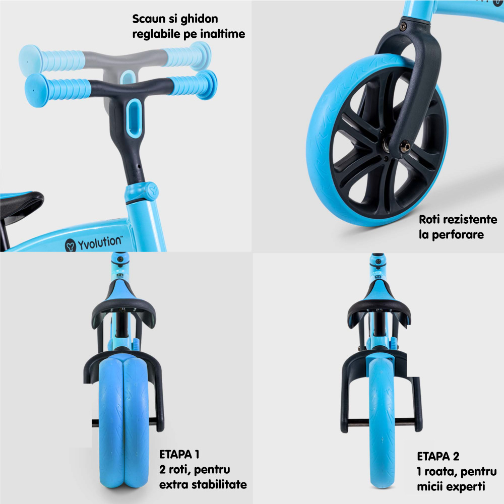 Bicicleta fara pedale Yvolution Y Velo Junior Blue - imagine 3