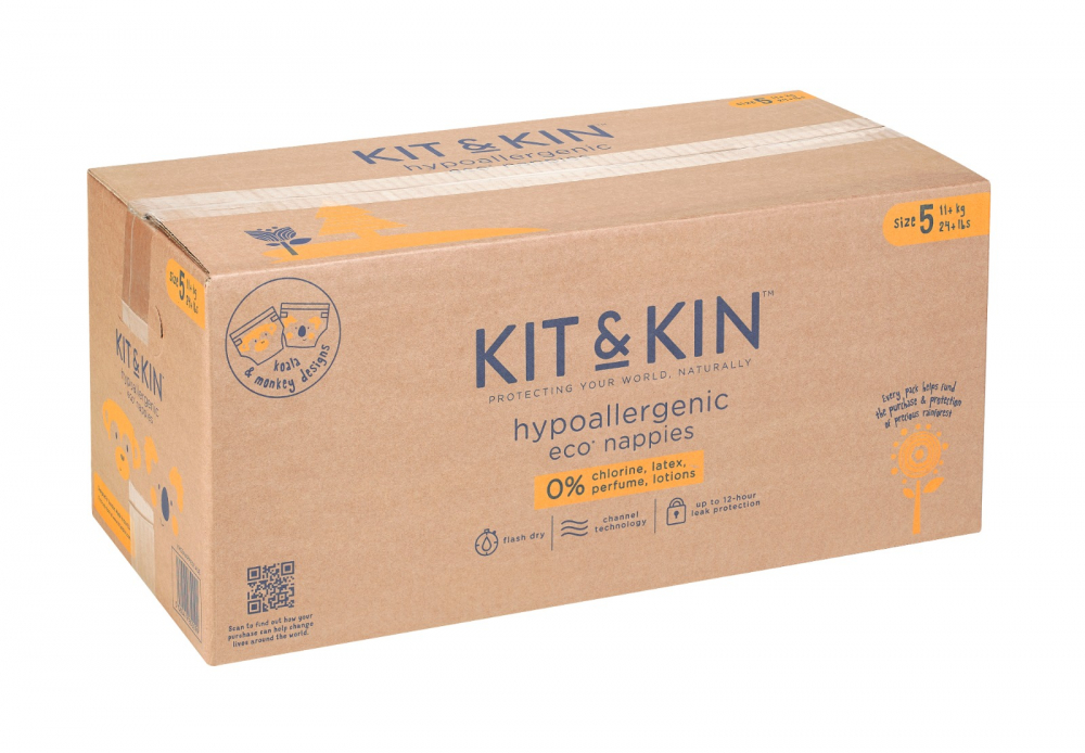 Scutece Eco KitKin 5 Hipoalergenice 112 buc