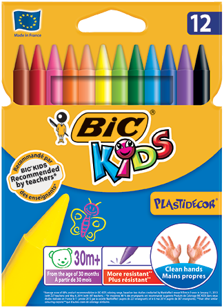 Bic KIDS PLASTIDECOR - 12 Creioane Cerate Colorate