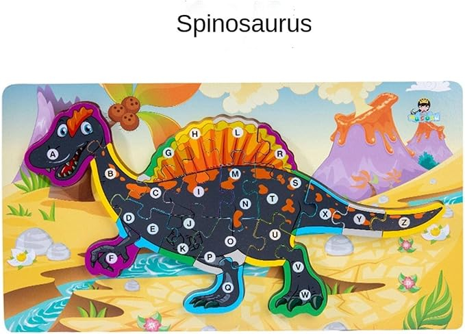 Puzzle 3D Spinosaurus Amacs, Alfabet din Lemn