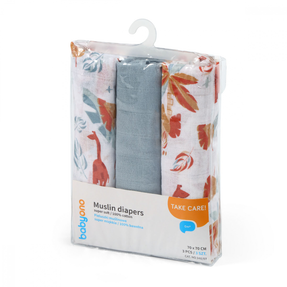 Scutece Textile Babyono 3 Buc, Bumbac 100% - imagine 9
