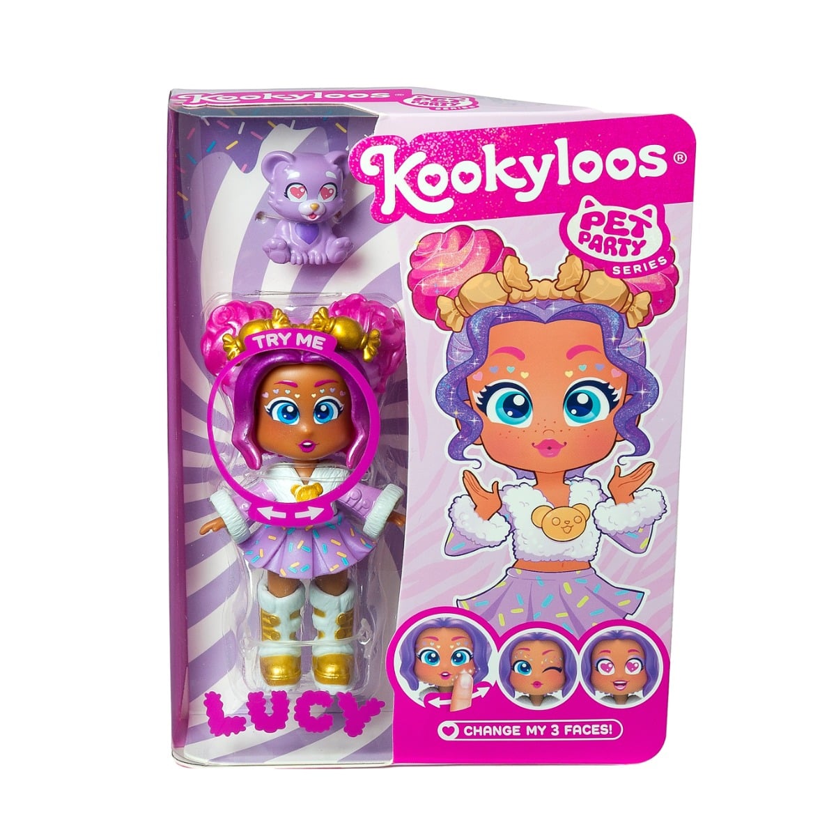 Papusa Kookyloos Lucy & Pets Party Ursulet
