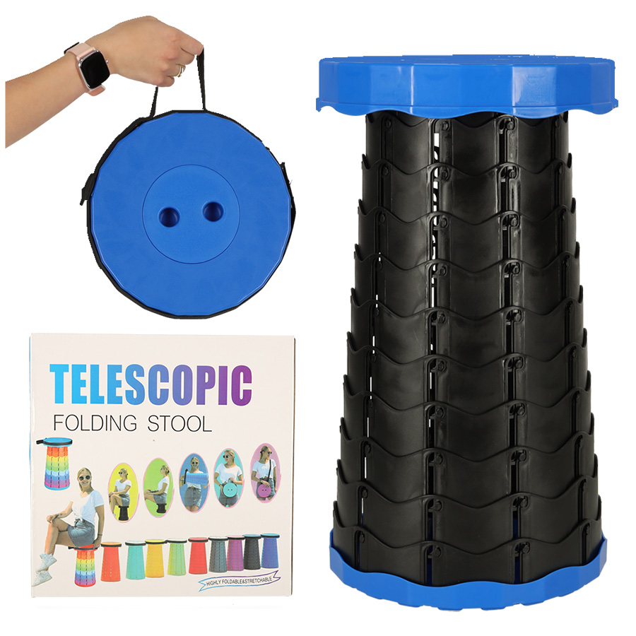 Scaun telescopic pliabil 24 cm Blue - Ikonka